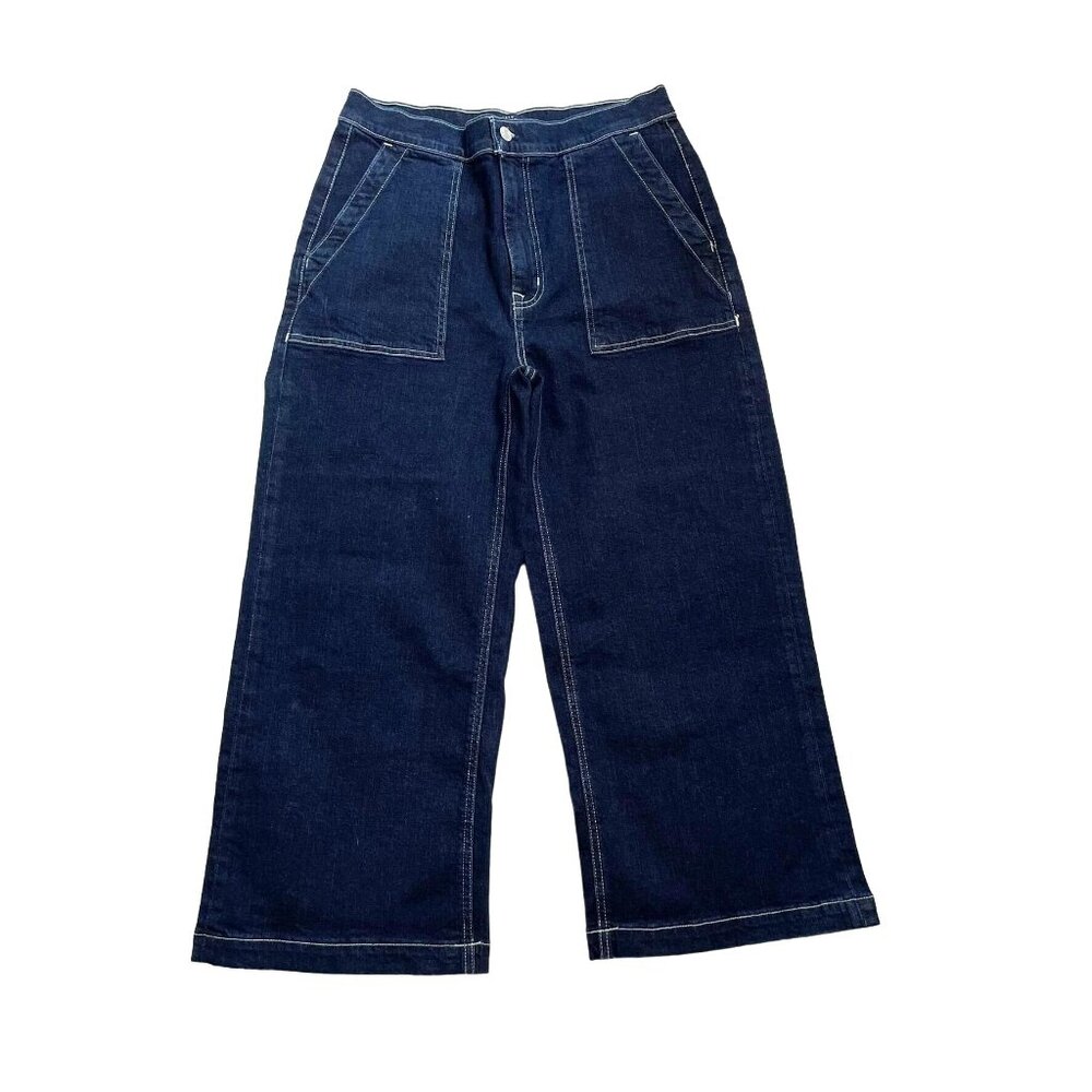 J Crew Mercantile Denim Crop Jeans High Rise Wide Leg Trousers Size 29 New u